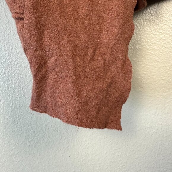 Pact Brooklyn Airplane Cardigan Sweater Organic Cotton Saddle Heather Brown S/M - Picture 4 of 7